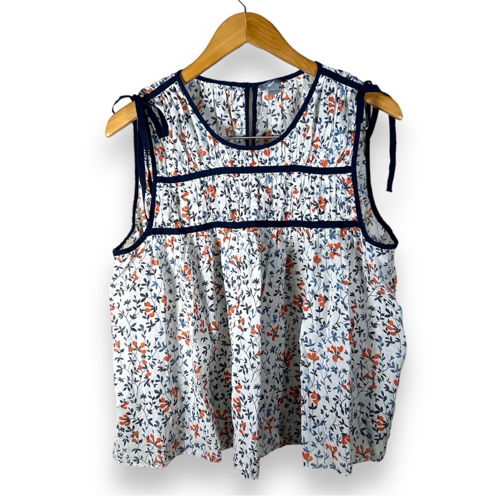 Aerie Micro Floral Gauzy Cotton Sleeveless Cottagecore Top Size Large